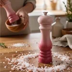 Le Creuset NWT Natural Pink Gradient Salt Mill
